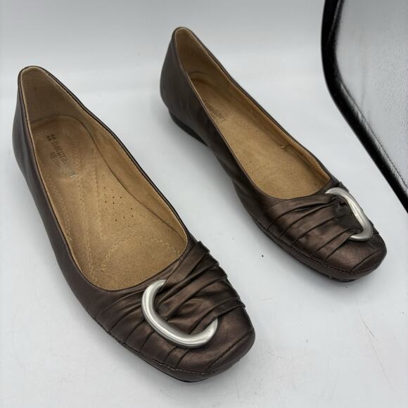 Naturalizer‎ N5 Comfort Flats Womens Size 8 N Narrow Violette Bronze Leather - Picture 1 of 9